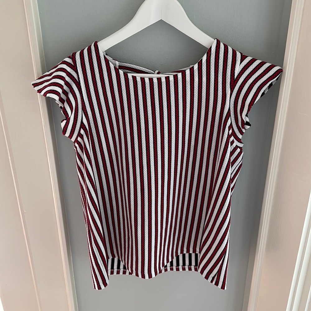 Anthropologie Eva Franco Ruffled Jacquard Top - Picture 2 of 7
